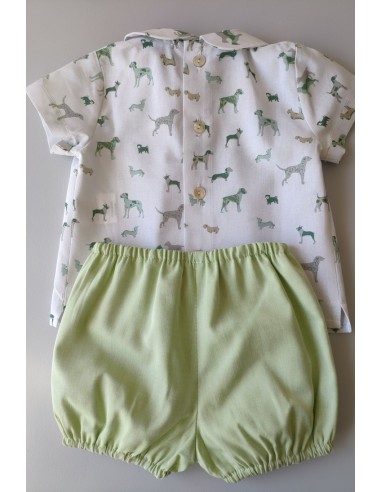 CONJUNTO BEBÉ NIÑO ESTAMPADO PERRITOS DE VILLALOBOS.