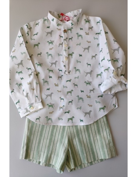CONJUNTO NIÑO ESTAMPADO PERRITOS DE VILLALOBOS.