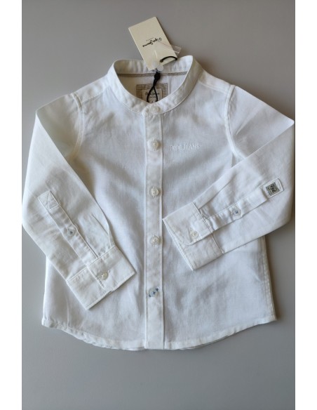 CAMISA NIÑO EN COLOR BLANCO DE LINO DE PEPE JEANS.