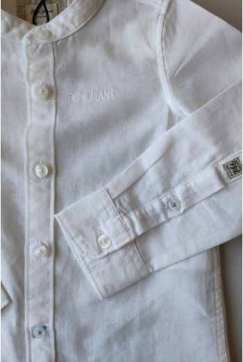 CAMISA NIÑO EN COLOR BLANCO DE LINO DE PEPE JEANS. 2