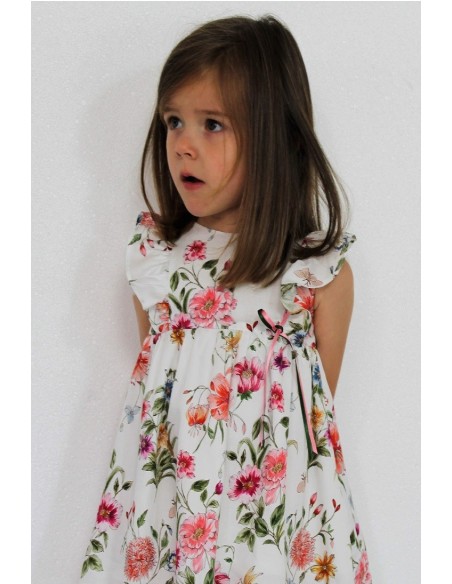VESTIDO NIÑA SIN MANGAS ESTAMPADO FLORES DE VILLALOBOS.