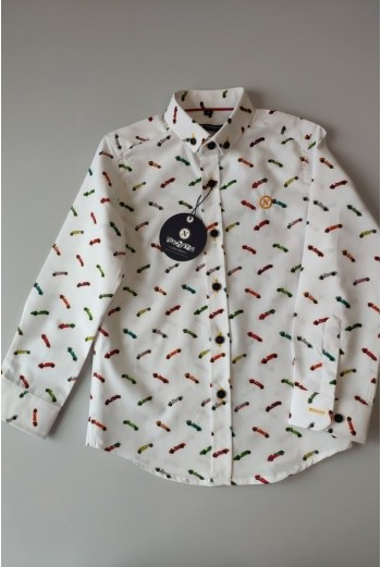 Camisa niño coches de NACHETE. Invierno 2019 2