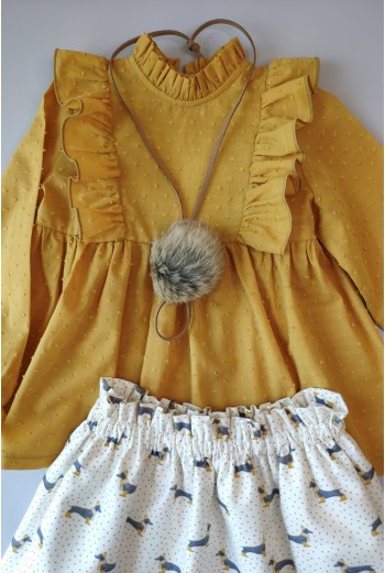 Blusón oro plumeti . KID'S CHOCOLATE.Invierno 2019 2