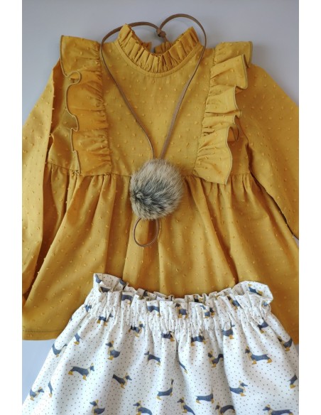 Blusón oro plumeti . KID'S CHOCOLATE.Invierno 2019