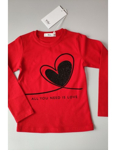 Camiseta roja corazón Y-Clú. Invierno 2019
