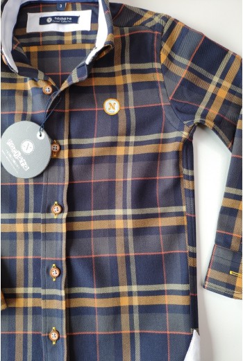 Camisa cuadros marino/mostaza de NACHETE. Invierno 2019. 2