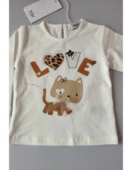 Camiseta bebé niña Love de Y-CLÙ. Invierno 2019