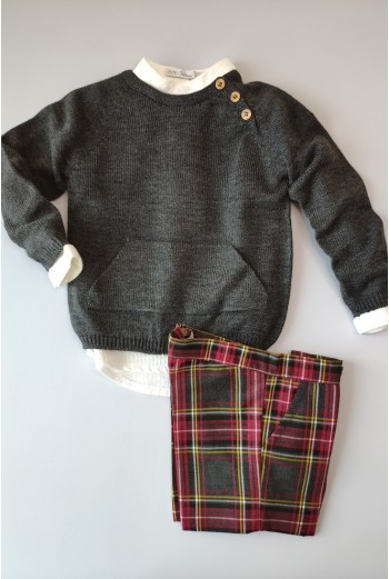 Jersey punto niño Tartán de EVE CHILDREN. Invierno 2019
