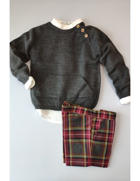 Jersey punto niño Tartán de EVE CHILDREN. Invierno 2019