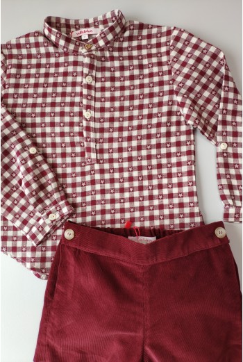Short pana burdeos de VILLALOBOS. Invierno 2019 2