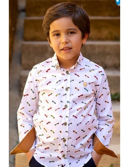 Camisa niño coches de NACHETE. Invierno 2019