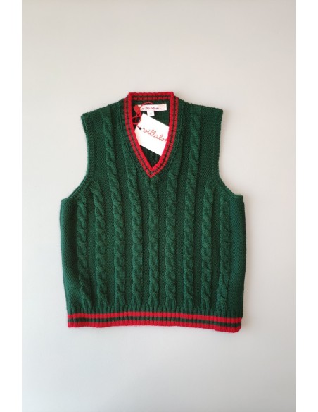 Chaleco ochos verde botella de VILLALOBOS. Invierno 2019