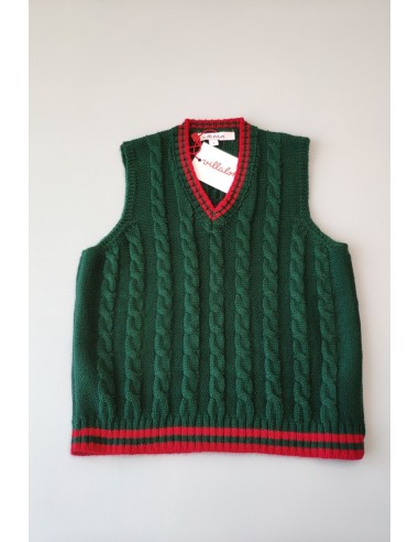 Chaleco ochos verde botella de VILLALOBOS. Invierno 2019