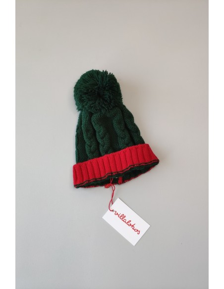 Gorro niño verde botella de VILLALOBOS. Invierno 2019