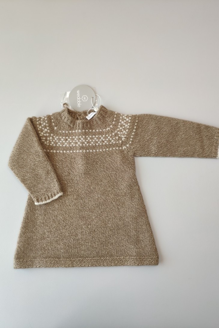 Vestido greca marrón de WEDOBLE. Invierno 2019