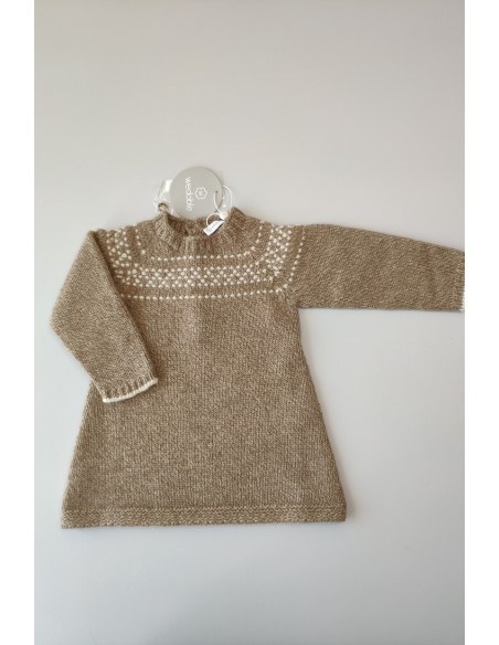 Vestido greca marrón de WEDOBLE. Invierno 2019