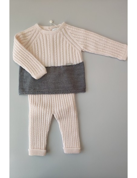 Conjunto jubón y polaina rosa/gris de WEDOBLE. Invierno 2019