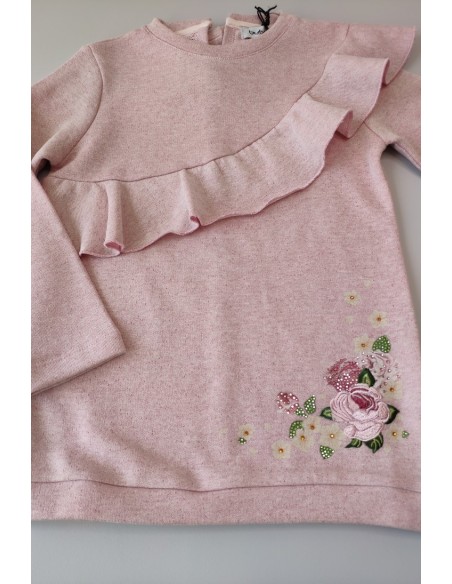 Conjunto niña sudadera y leggins flores de BYBLOS. Invierno 2019