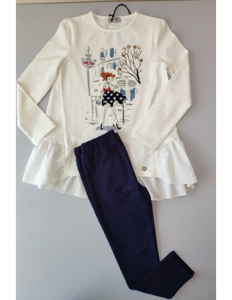 Conjunto niña camiseta "metro" y leggins de BYBLOS. Invierno 2019