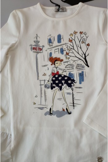 Conjunto niña camiseta "metro" y leggins de BYBLOS. Invierno 2019 2