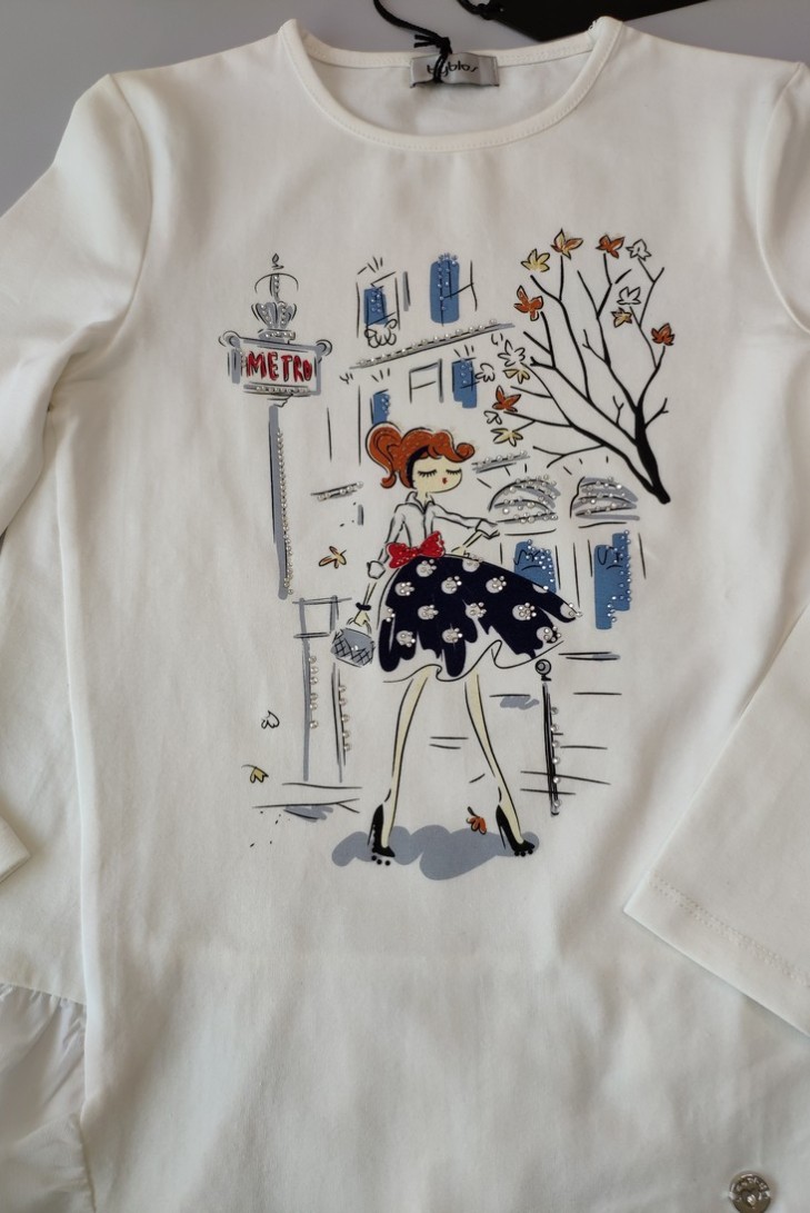 Conjunto niña camiseta "metro" y leggins de BYBLOS. Invierno 2019