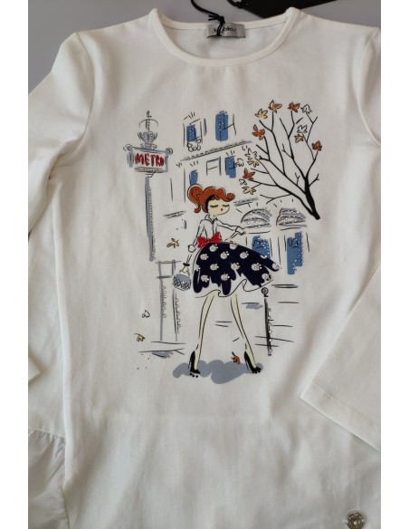 Conjunto niña camiseta "metro" y leggins de BYBLOS. Invierno 2019