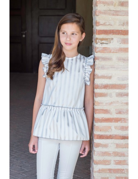 Blusón rayas sin mangas colección Teeneager. Primavera 2020.