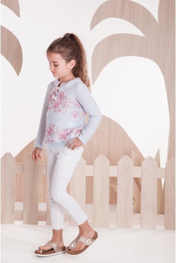 Sudadera niña celeste colección Arco Iris. Verano 2020.