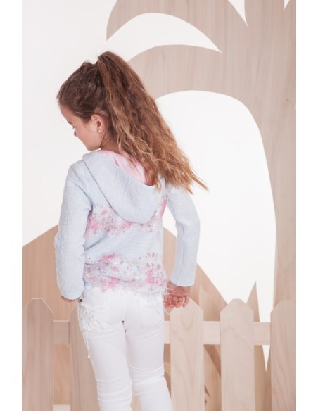 Sudadera niña celeste colección Arco Iris. Verano 2020.