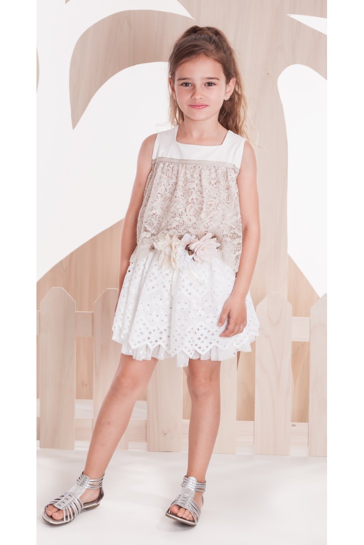 Falda marfil colección Sahara. Verano 2020.