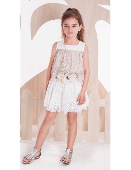 Falda marfil colección Sahara. Verano 2020.