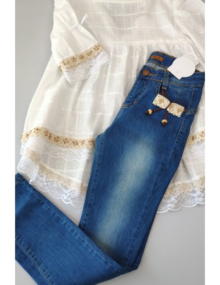 Pantalón niña vaquero young & Chic. Verano 2020.