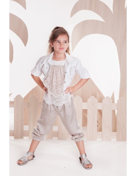 Pantalón niña largo colección Sahara. Verano 2020.