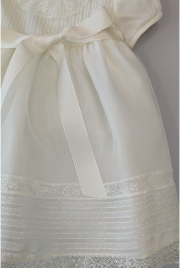 Vestido faldón corto Ceremonia seda. Modelo Raya. 2