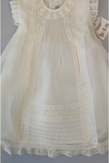 Vestido faldón corto Ceremonia seda natural. Modelo Isabel. 2