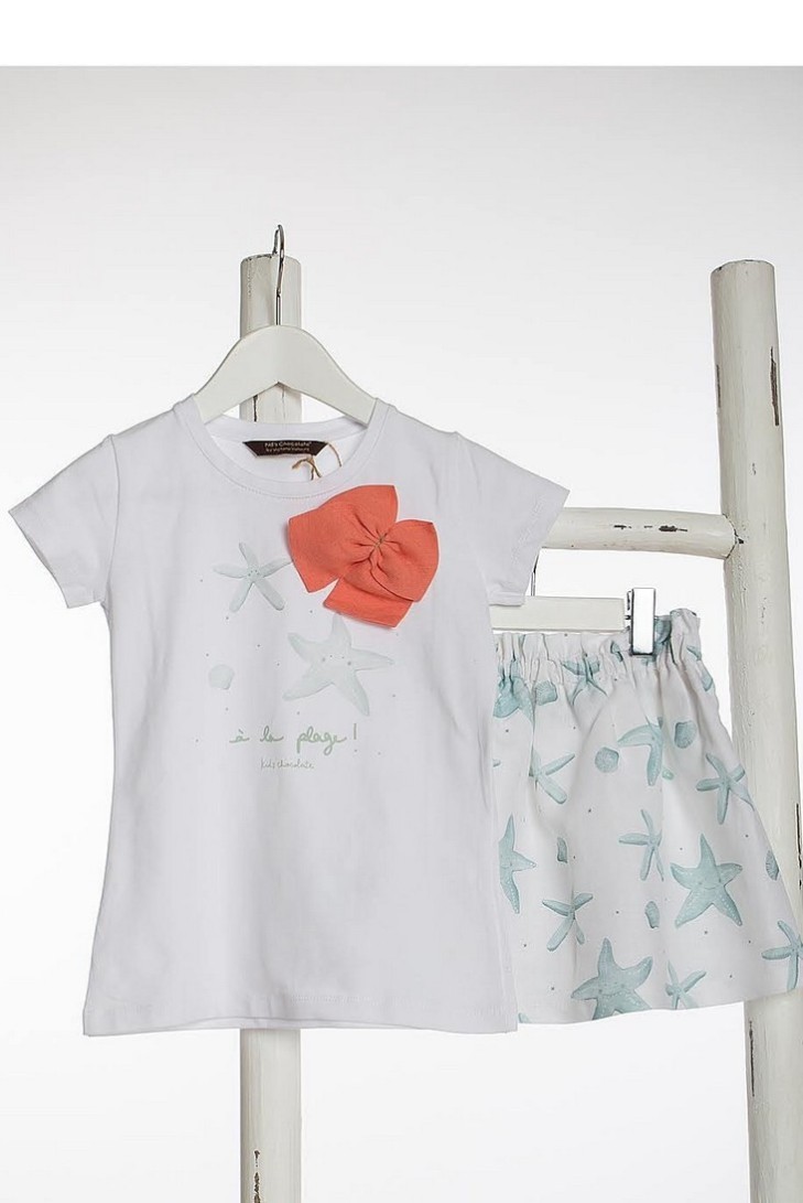 Camiseta Starts a la plage. KIDS CHOCOLATE.Verano 2020.