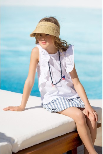 Blusón plumeti volantes colección Toile de jouy.KIDS CHOCOLATE.Verano 2020