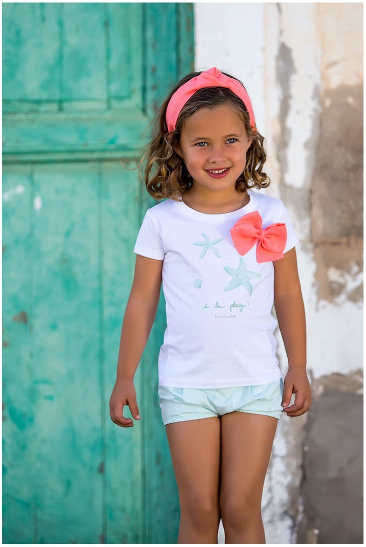 Camiseta Starts a la plage. KIDS CHOCOLATE.Verano 2020.