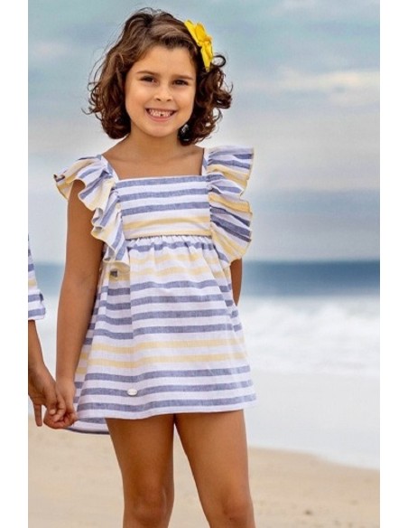 Vestido niña rayas. Verano 2020.