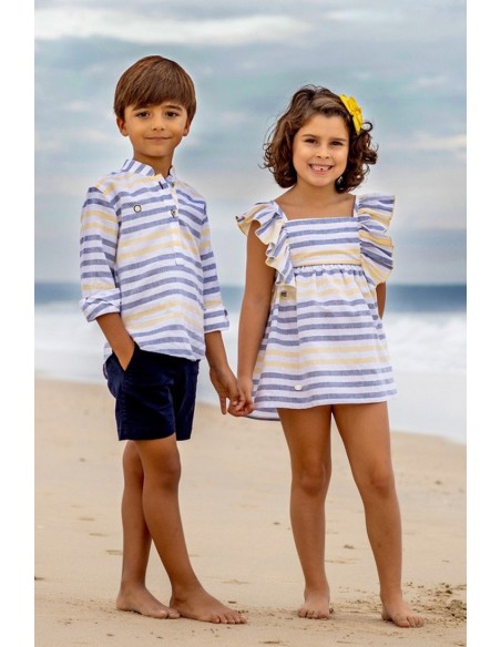 Vestido niña rayas. Verano 2020.