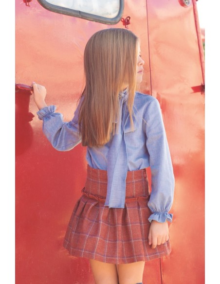 CAMISA NIÑA AZUL, GINGER. INVIERNO 20