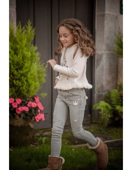 PANTALÓN NIÑA GRIS PUSH UP. INVIERNO 20