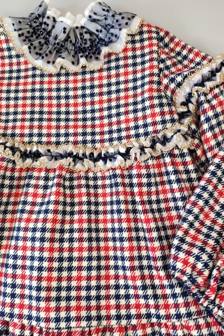 VESTIDO MARINO-ROJO, TEXAS. INVIERNO 20