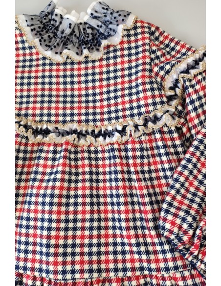 VESTIDO MARINO-ROJO, TEXAS. INVIERNO 20