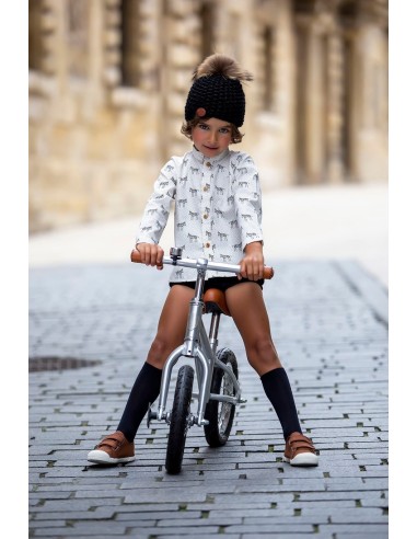 CAMISA BEBÉ NIÑO ZEBRAS. KID'S CHOCOLATE.INVIERNO 20