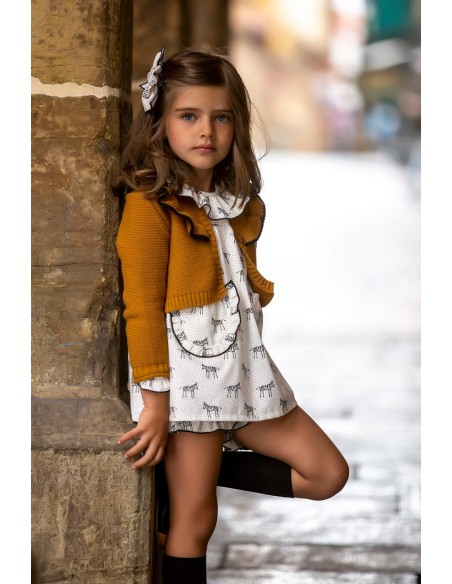 CHAQUETA NIÑA MOSTAZA. KID'S CHOCOLATE.INVIERNO 20