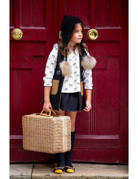 FALDA DE PANA NEGRA. KID'S CHOCOLATE.INVIERNO 20
