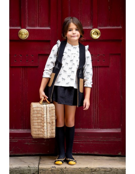 FALDA DE PANA NEGRA. KID'S CHOCOLATE.INVIERNO 20