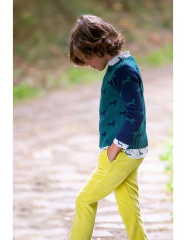 PANTALÓN UNISEX MICROPANA AMARILLO. KID'S CHOCOLATE.INVIERNO 20