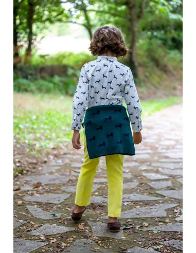 PANTALÓN UNISEX MICROPANA AMARILLO. KID'S CHOCOLATE.INVIERNO 20